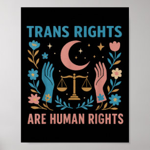Trans Rights Are Human Rights Lgbtq Pride Protest  Poster