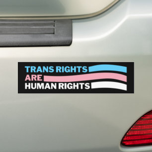 Trans Rights Are Human Rights LGBTQIA Bumper Sticker