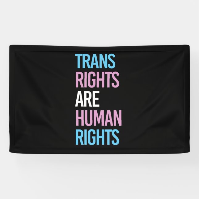 Trans rights are human rights - trans colours banner (Horizontal)