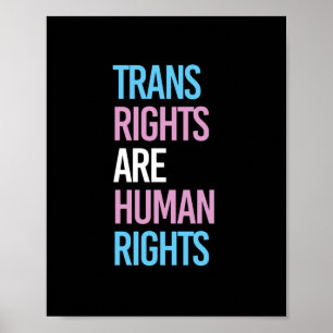 Trans rights are human rights - trans colours poster
