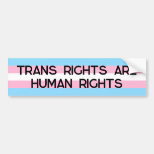 Trans Rights are Human Rights   Trans Flag Bumper Sticker