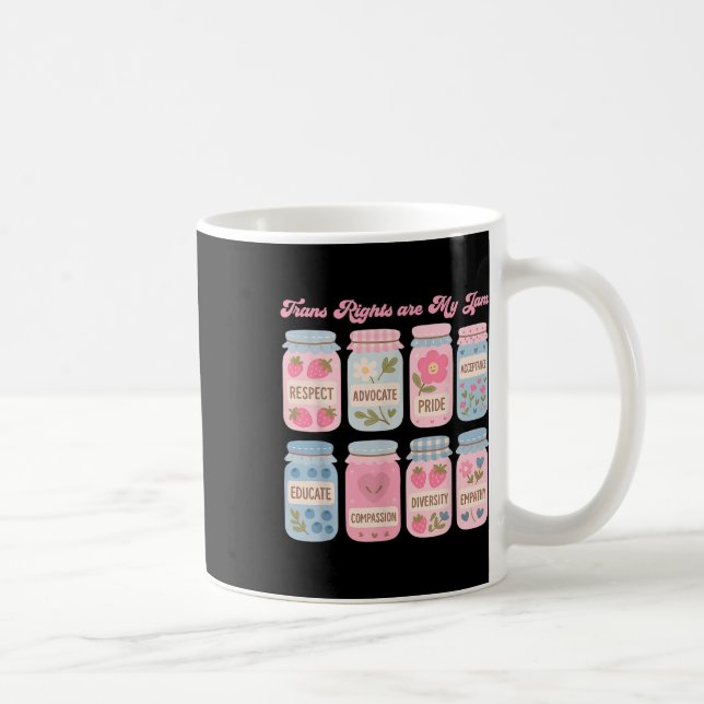 Trans Rights Are My Jam Subtle Transgender Pride M Coffee Mug (Right)