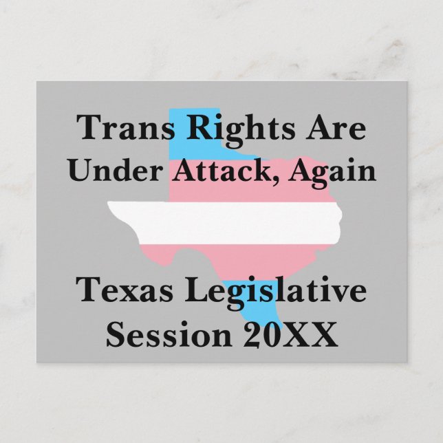 Trans Rights Are Under Attack Postcard (Front)