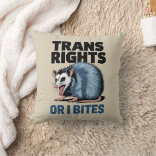 Trans Rights Or I Bites Gay Funny Lgbtq Pride Cushion