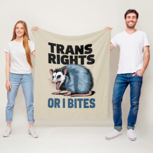 Trans Rights Or I Bites Gay Funny Lgbtq Pride  Fleece Blanket