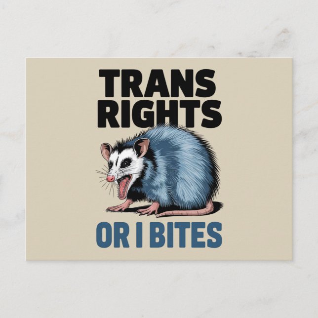 Trans Rights Or I Bites Gay Funny Lgbtq Pride  Postcard (Front)