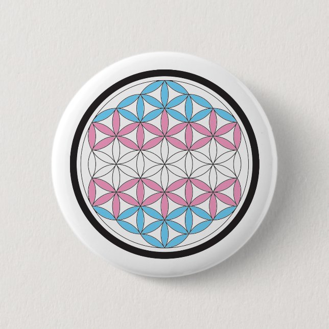 trans sacred geometry 6 cm round badge (Front)