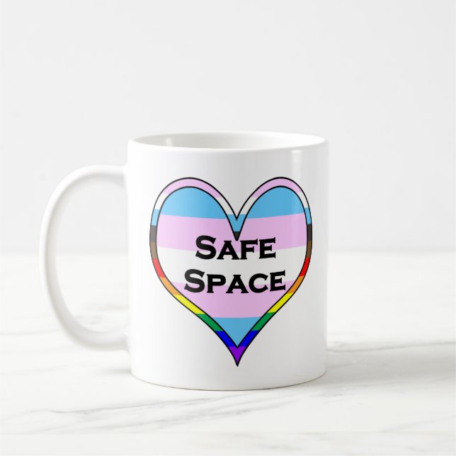 Trans Safe Space Heart Coffee Mug (Left)