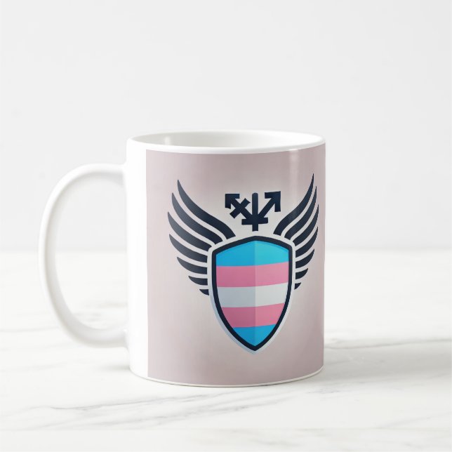 Trans shield mug. coffee mug (Left)