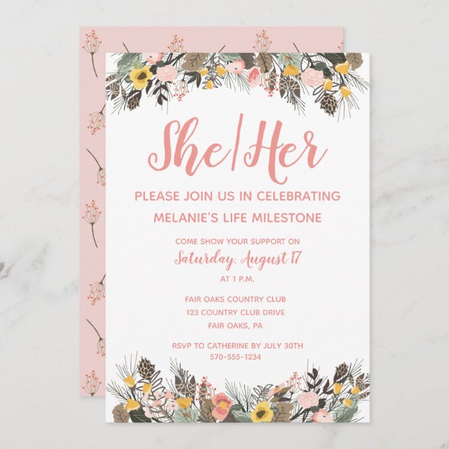 Trans Shower Transgender Coming Out Party Invitation (Front/Back)