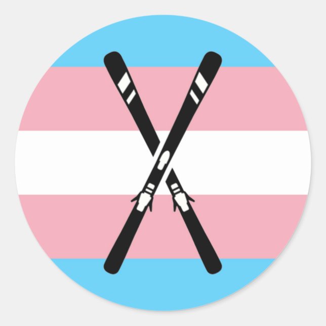 Trans Skis Classic Round Sticker (Front)