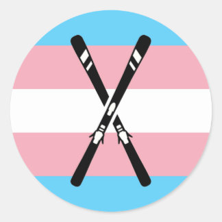 Trans Skis Classic Round Sticker
