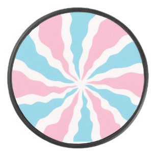 trans spiral design hockey puck