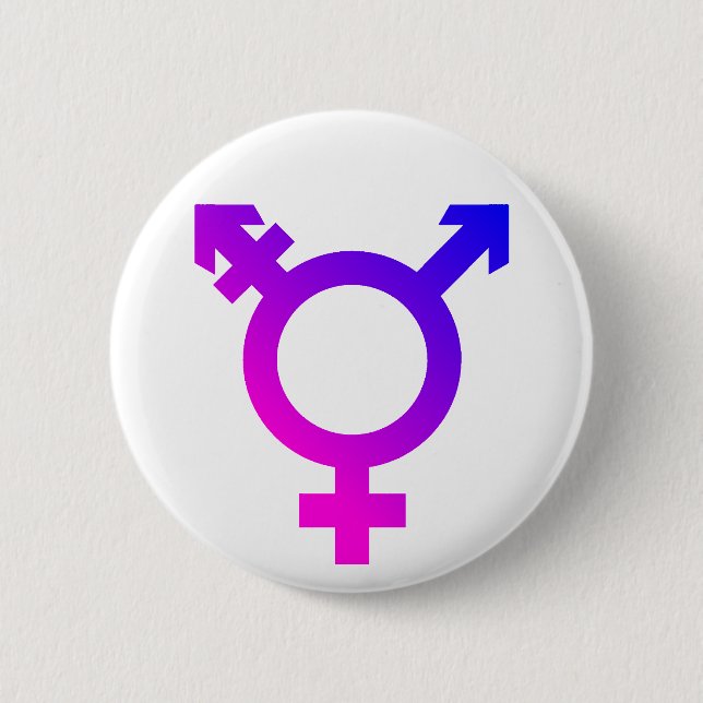 Trans* Symbol pink/blue 6 Cm Round Badge (Front)