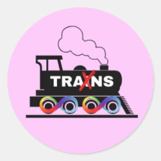 Trans Train Classic Round Sticker