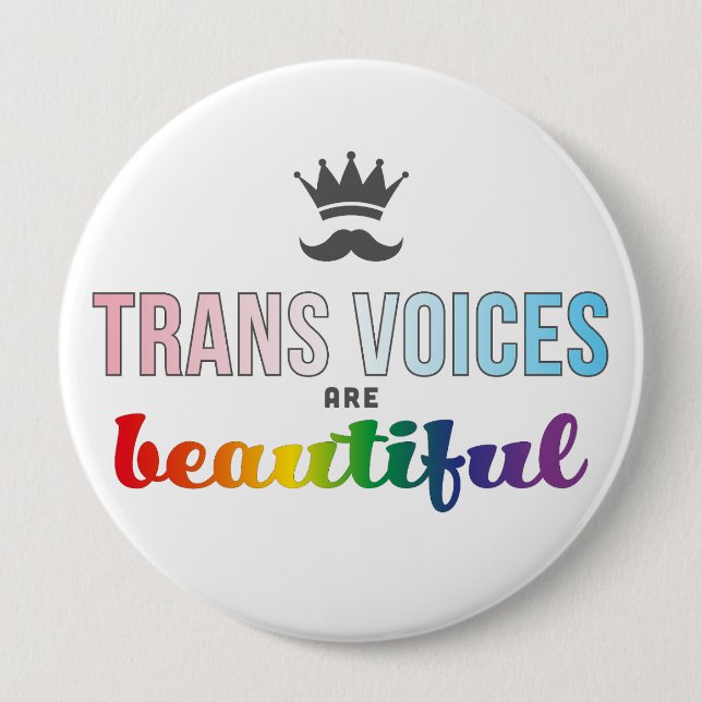 Trans Voices Are Beautiful Button (Front)