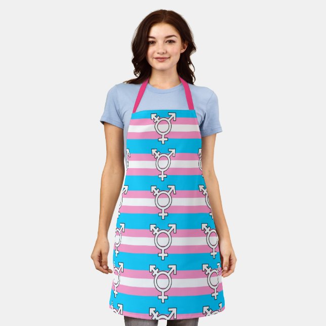 Trans Woman Celebration Gifting  Apron (Worn)