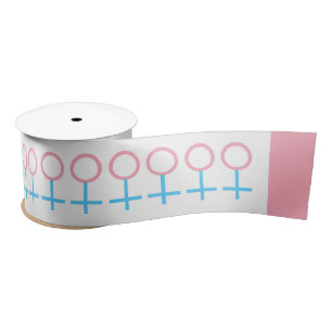 Trans Women Are Women Woman Symbol Stick Figure Satin Ribbon