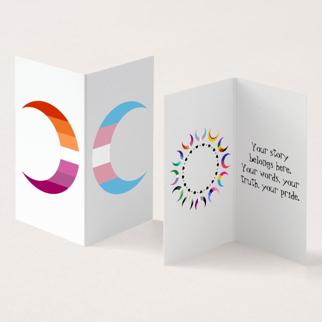 Transbian Pride Crescent Moons Greeting Card (Inside and Outside)