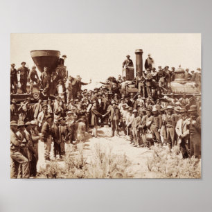 Transcontinental Railroad - Golden Spike Ceremony Poster