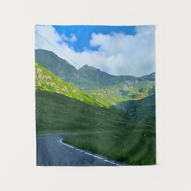 Transfagarasan Alpine View – Romania Mountain Art Tapestry (Front)