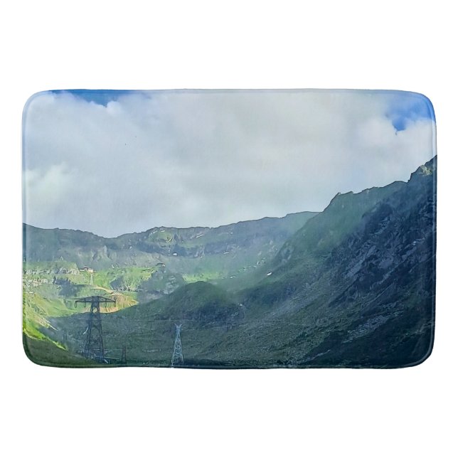 Transfagarasan Road – Carpathian Mountain Print Bath Mat (Front)