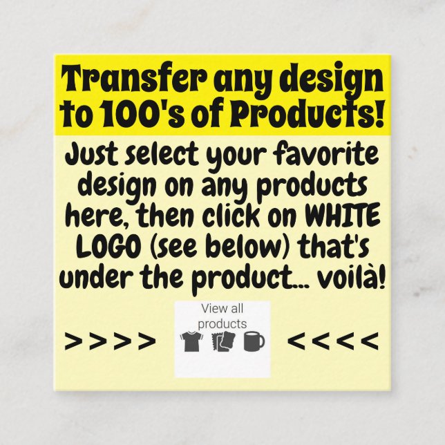 Transfer Design Info - Enclosure Card (Front)