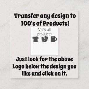 Transfer Design Info Enclosure Card