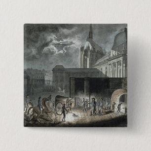 Transferring Prisoners to the Conciergerie 15 Cm Square Badge