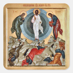 Transfiguration of Christ Orthodox Christian Icon Square Sticker