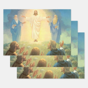 Transfiguration of Jesus Christ, Vintage Religion Wrapping Paper Sheet