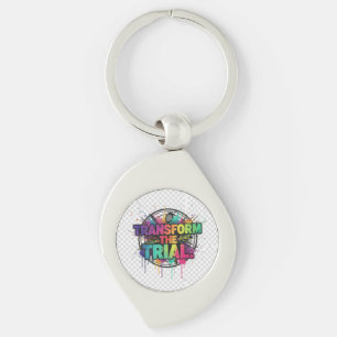 Transform the Trial – Inspirational Multicolor Gra Key Ring