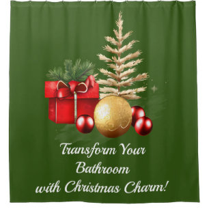 Transform Your Bathroom with Christmas Charm! Shower Curtain