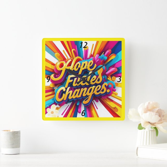 "Transform Your Life" Square Wall Clock (Home)