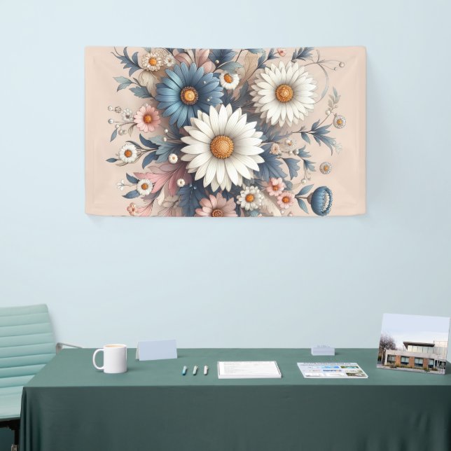 Transform Your Space with Elegant Daisy Floral Banner (Tradeshow)