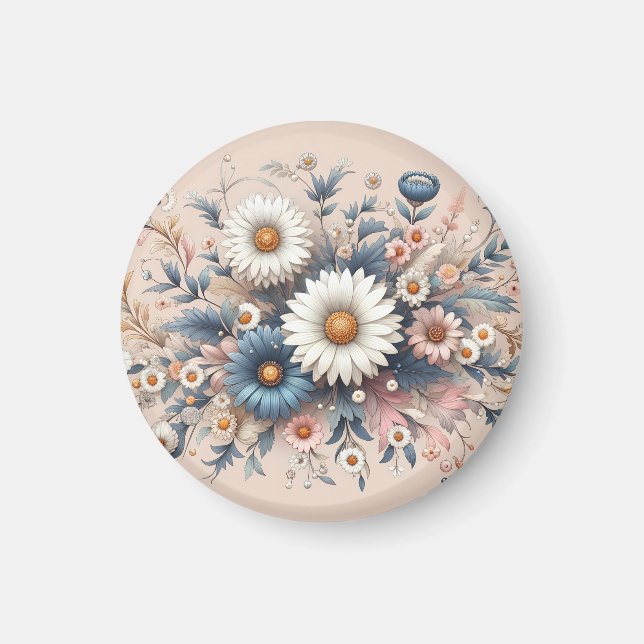 Transform Your Space with Elegant Daisy Floral Magnet (Front)