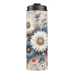 Transform Your Space with Elegant Daisy Floral Thermal Tumbler