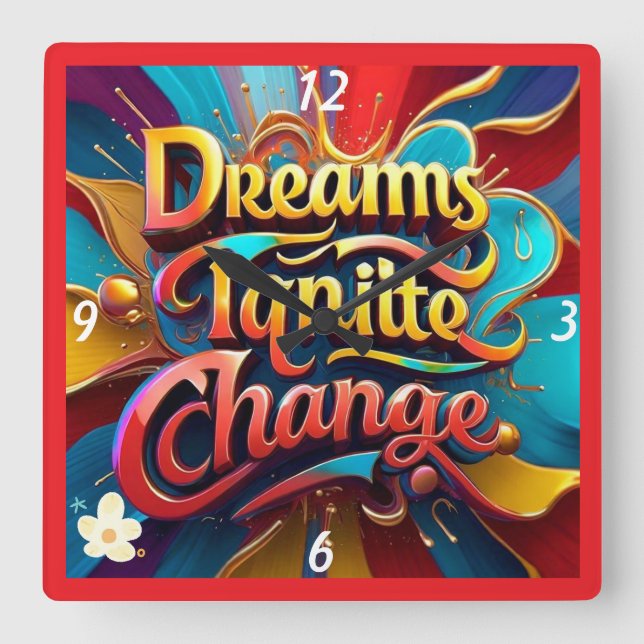 "Transform Your World" Square Wall Clock (Front)
