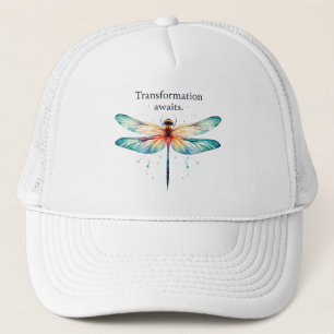 Transformation Awaits - Artistic Dragonfly Trucker Hat