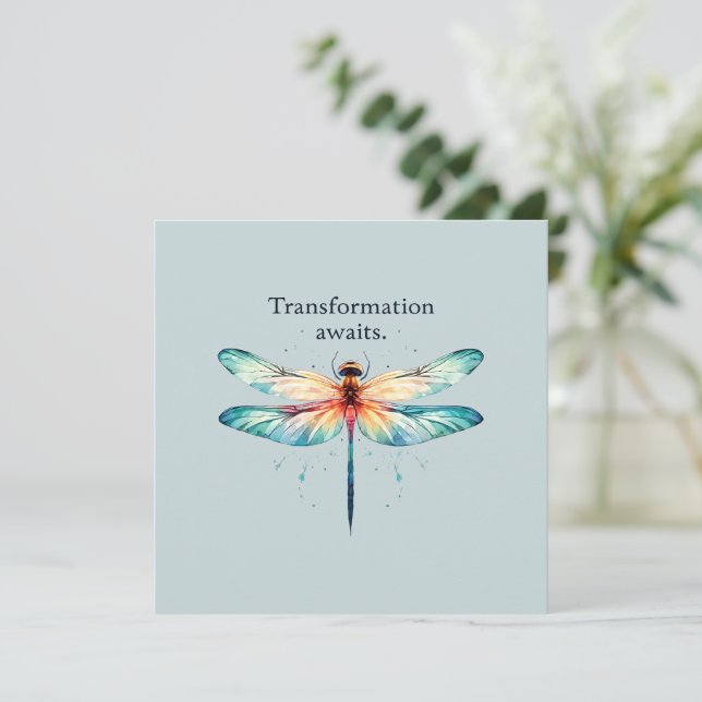 Transformation Awaits - Colourful Dragonfly (Standing Front)