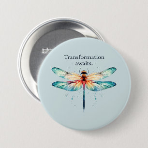 Transformation Awaits - Colourful Dragonfly 7.5 Cm Round Badge