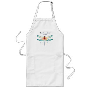 Transformation Awaits - Colourful Dragonfly Long Apron