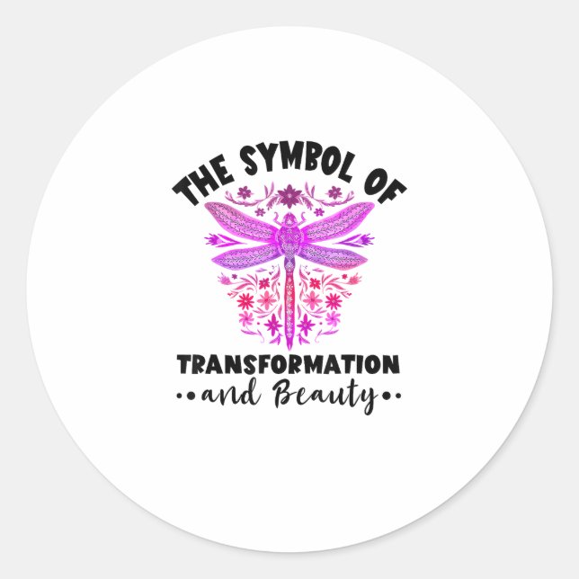 Transformation Beauty Nature Insect Dragonflies Dr Classic Round Sticker (Front)