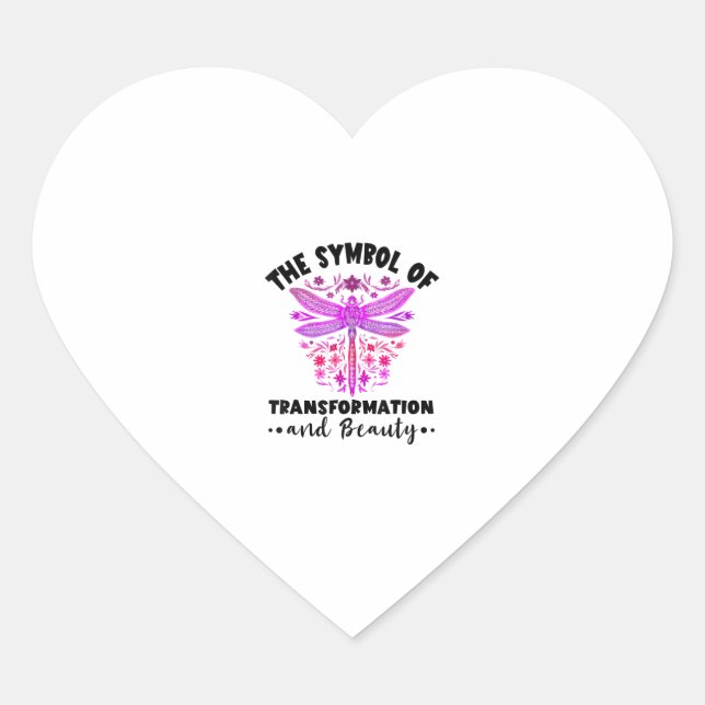 Transformation Beauty Nature Insect Dragonflies Dr Heart Sticker (Front)
