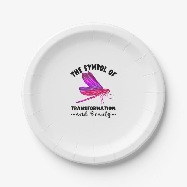 Transformation Beauty Nature Insect Dragonflies Dr Paper Plate (Front)