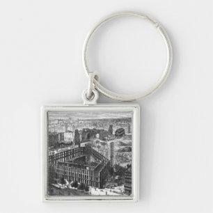 Transformation of Paris: Building in 1861 Key Ring