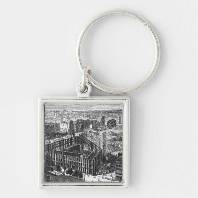 Transformation of Paris: Building in 1861 Key Ring (Front)