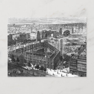 Transformation of Paris: Building in 1861 Postcard