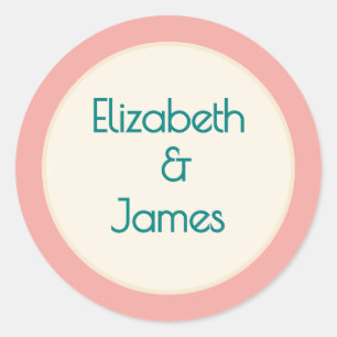 Transformative Teal Modern Contemporary Wedding Classic Round Sticker