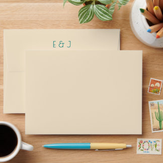 Transformative Teal Modern  Contemporary Wedding Envelope
